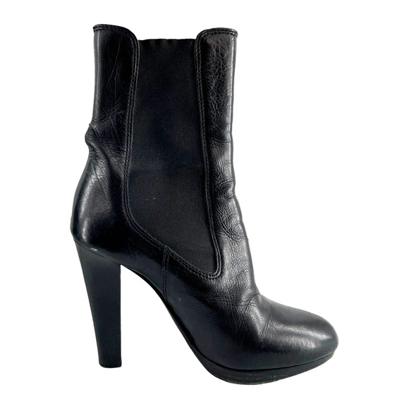 Miu Miu Black Platform Heeled Bootie European Size 36 EUC - Picture 7 of 12